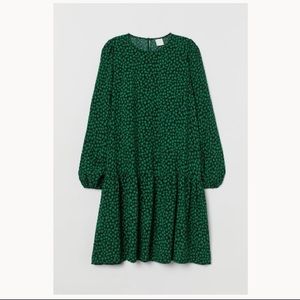 H&M Crepe Dress Green and Black Size XL NWT